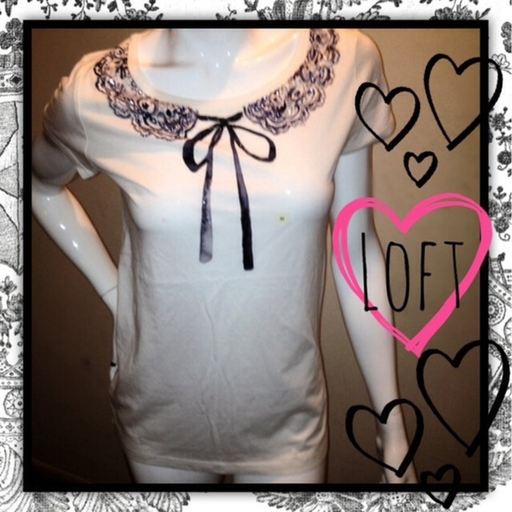 Loft T-Shirt W/Bow Design